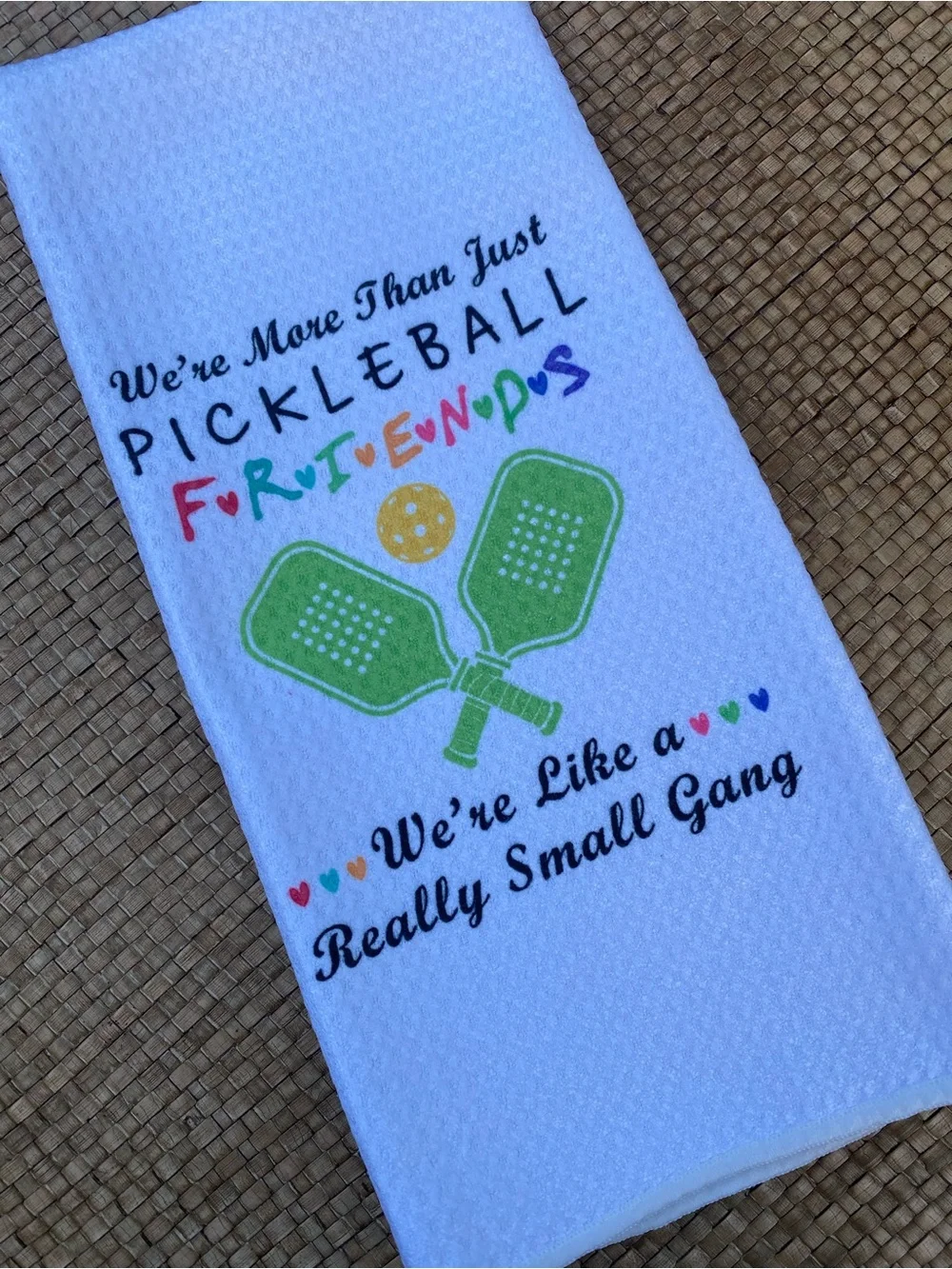 Pickleball Friends Green & Multicolor Kitchen Towel
